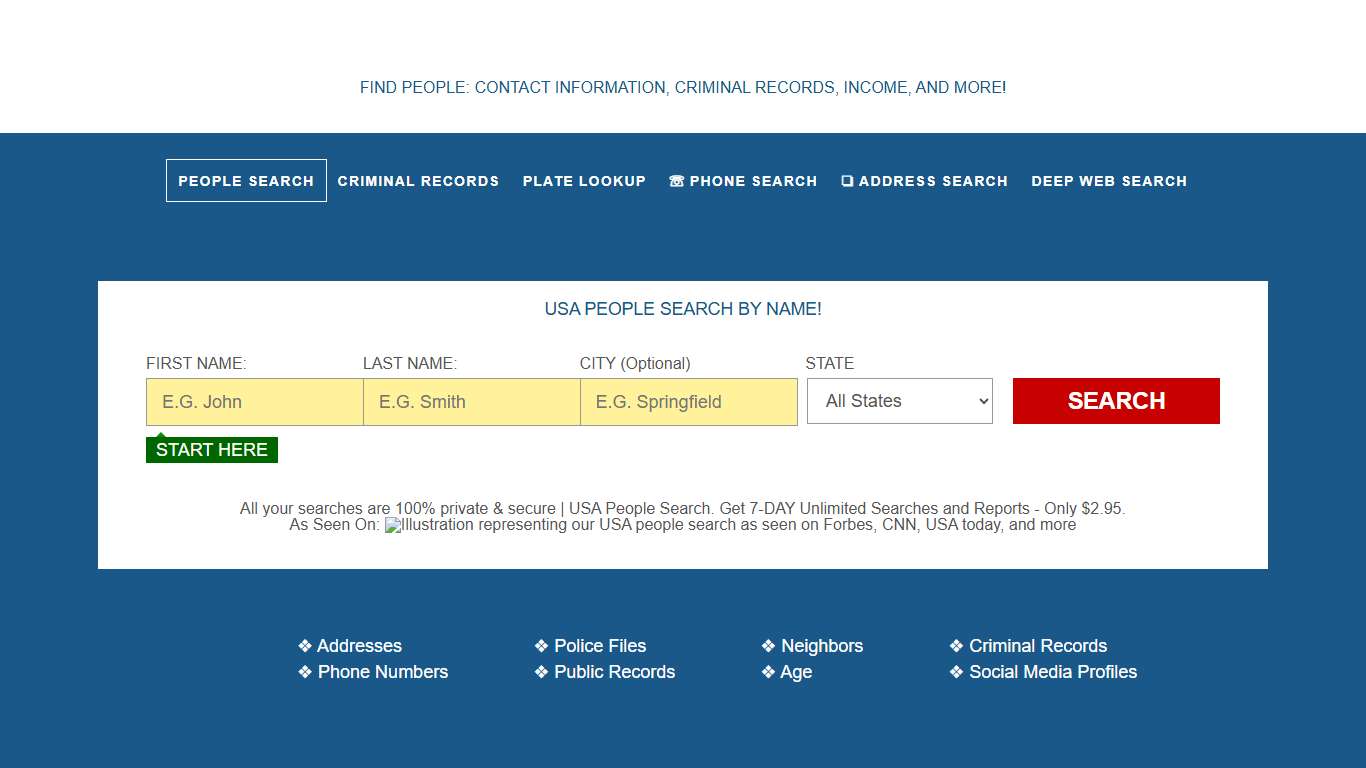 USA People Search | People Finder, Address & Phone Lookup